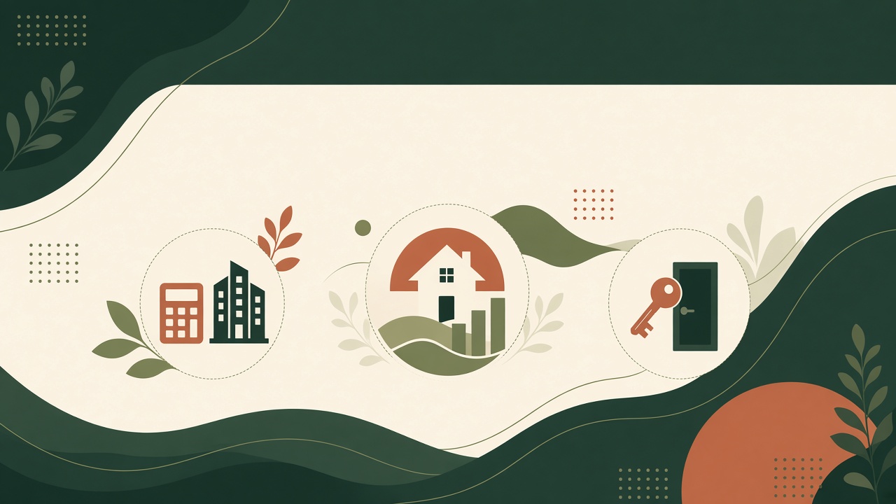 Illustrative diagram of three paths: Invest, Sell, and Rent — not a map of a specific property